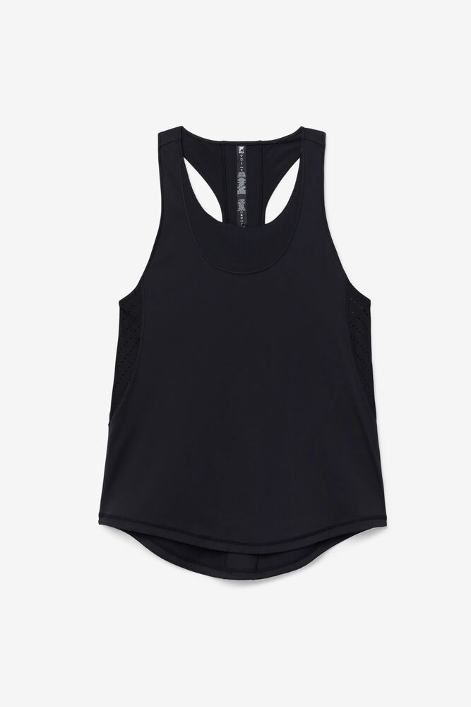 Fila Tank Top Womens Black - Uplift Textured Racerback - Philippines 2403698-UB